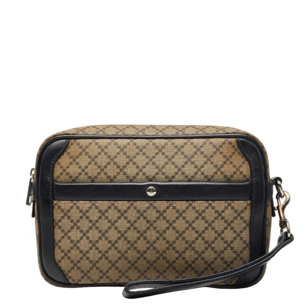 Gucci Diamante Shoulder Bag Beige Cream Black Leather